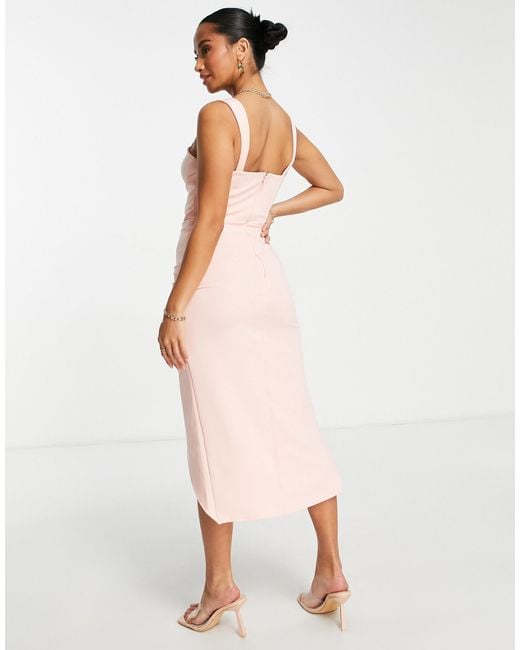 ASOS Multicolor Asos Design Petite Cami Drape Corset Midi Dress