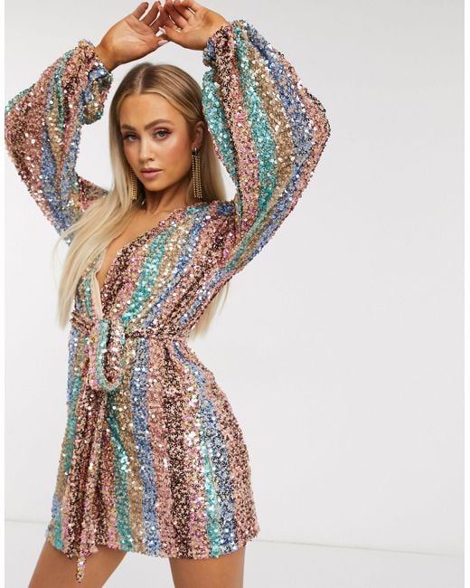 Vestito con paillettes maniche lunghe hotsell