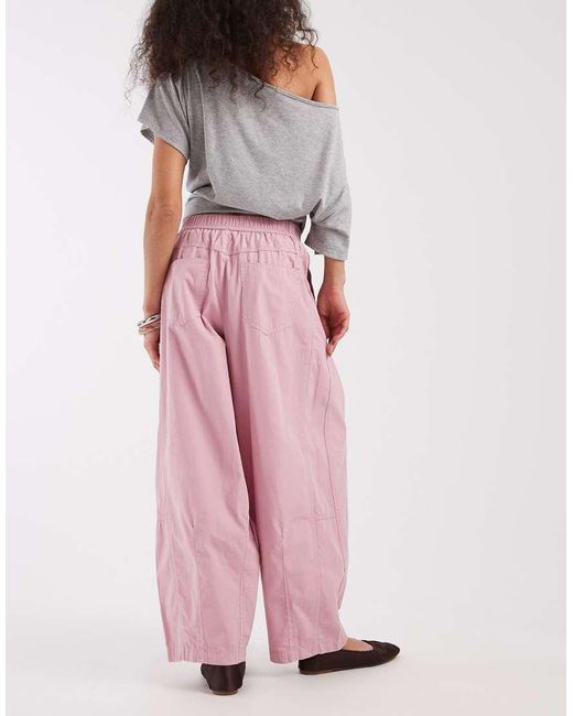 Miss Selfridge Pink Casual Barrel Leg Trouser