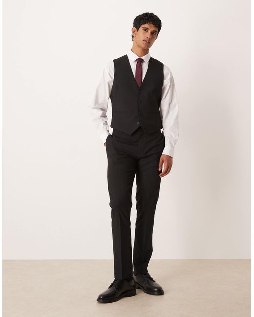 ASOS Black Slim Suit Waistcoat for men