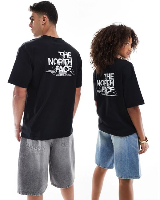 The North Face Black – mountain sketch – oversize-t-shirt