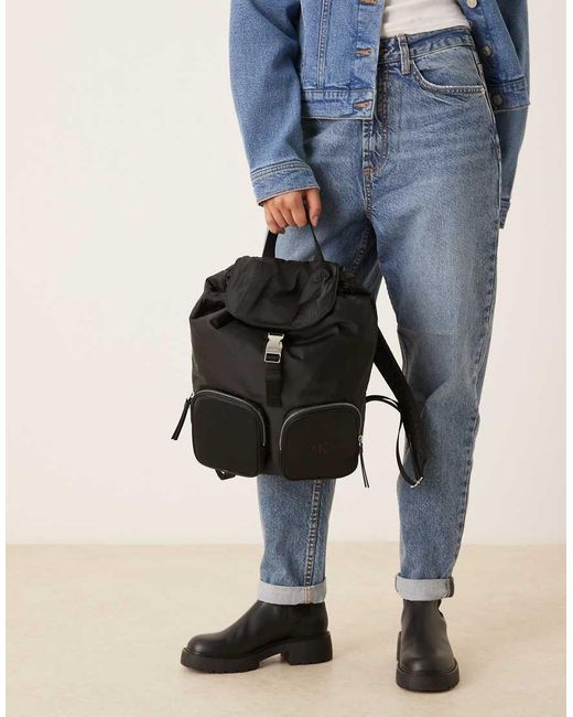 Calvin Klein Blue Nylon Pocket Backpack