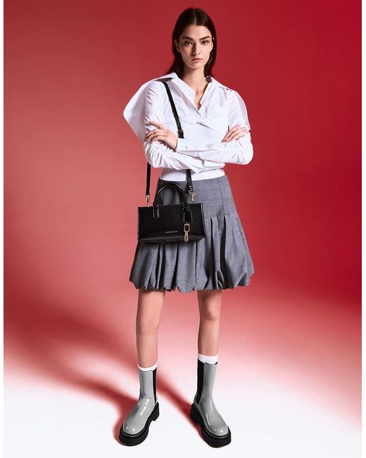 Charles & Keith Black Mini Kerry Tote Bag