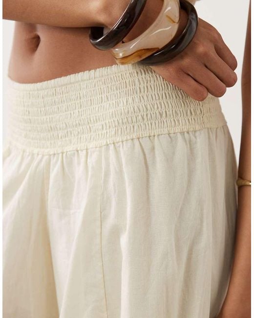 Iisla & Bird Natural Semi-sheer Floaty Wide Leg Trouser
