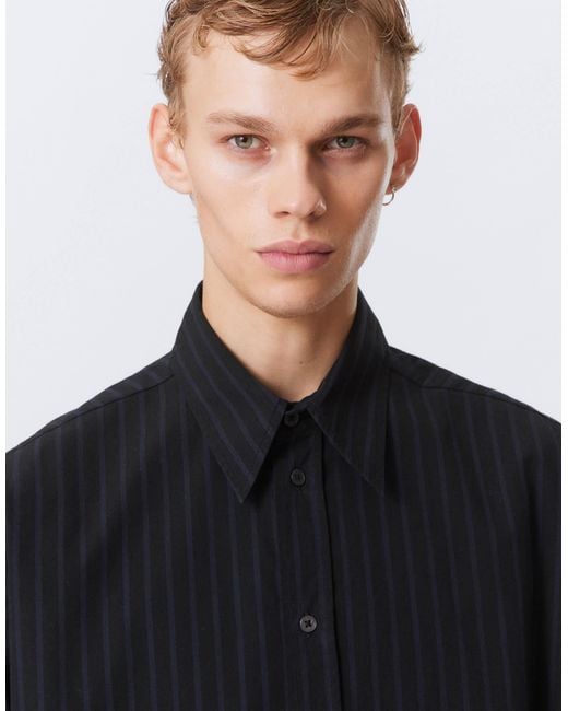 Weekday – gestreiftes oversize-hemd aus popeline in Blue für Herren