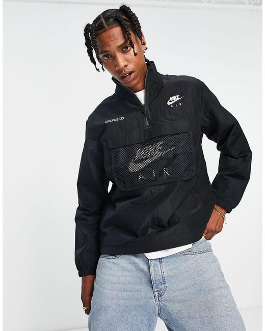 Nike Air Woven Lined Half-zip Overhead Panelled Jacket in Black for Men | Lyst Canada