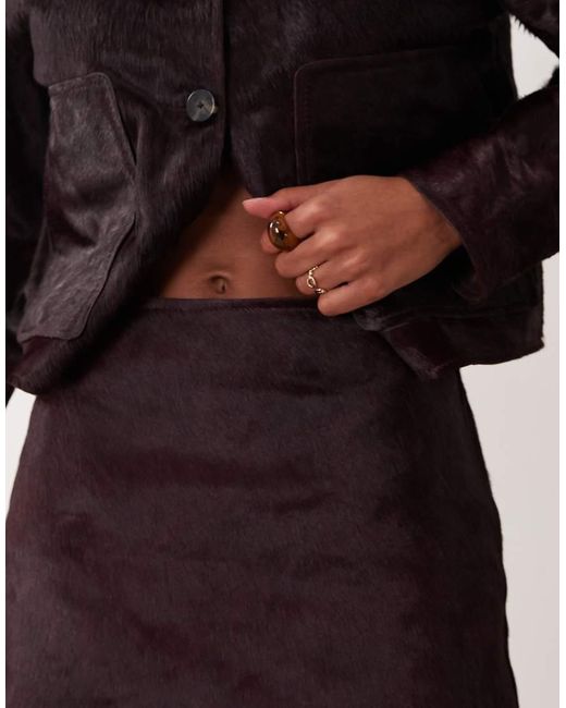 Mango Black 100% Leather Mini Skirt Co-Ord