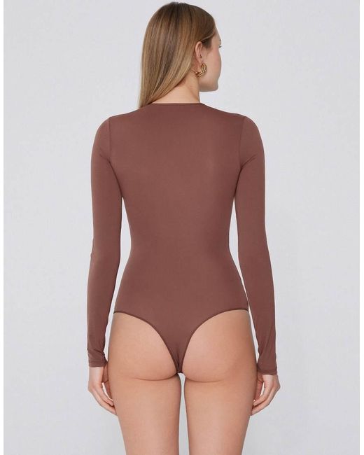 Tezenis Brown Long-Sleeved Lightweight Microfibre Body
