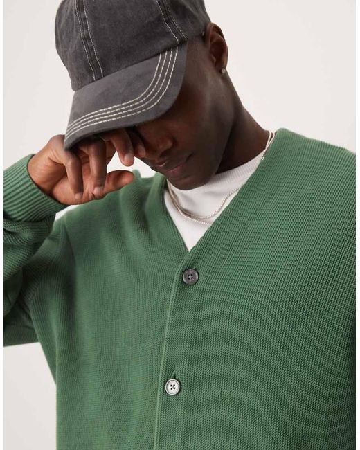 Cárdigan Corto Verde De Estilo Preppy De Abercrombie & Fitch de hombre de color Green