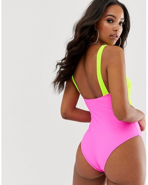 asos neon swimsuit