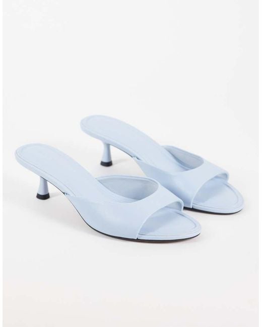ASOS White High-Five Kitten Heel Mules