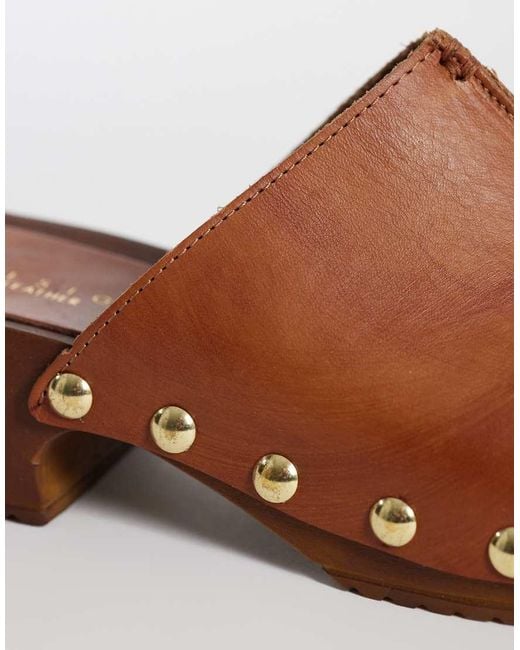 ASOS Brown Franco Premium Mule Sandal Clogs