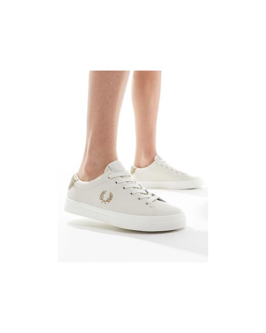 Fred Perry White Lottie Leather Trainer