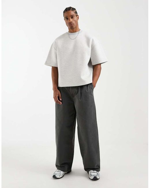 ASOS White Oversized Scuba-Style Fabric With 3/4 Sleeve for men