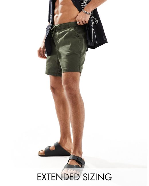 ASOS Green Slim Chino Shorts for men