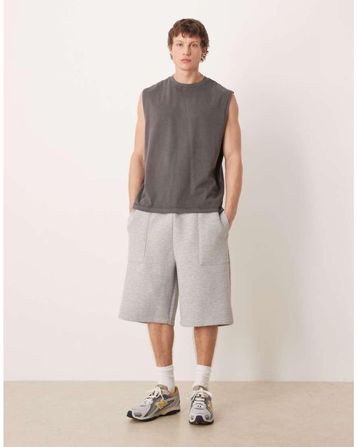 ASOS Gray Heavyweight Oversized Tank for men
