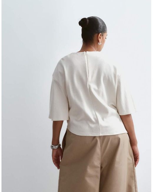 ARRANGE White Curve T-shirt With Tie Waist Detail