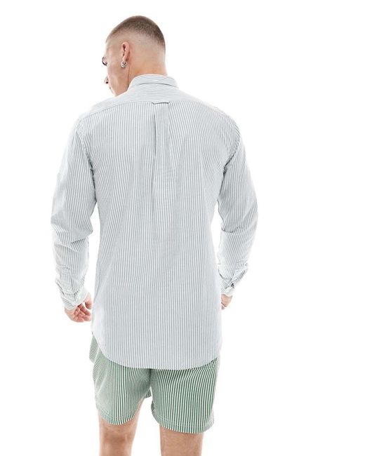 Camisa Y Blanca A Rayas De Manga Larga Brewer De Farah de hombre de color Blue