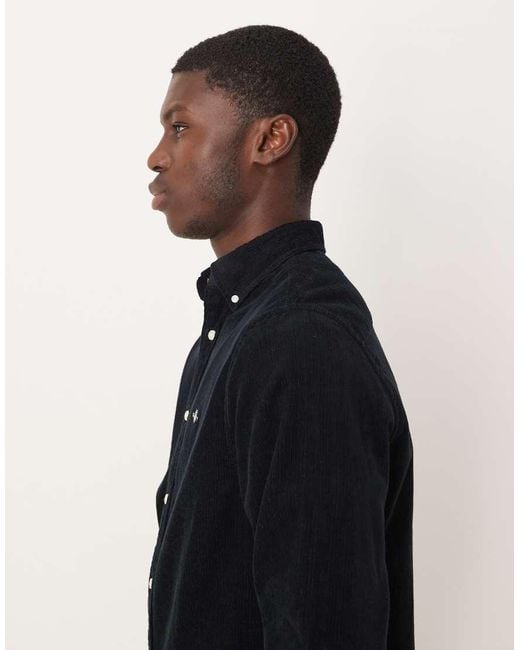 Gant Blue Regular Fit Shield Logo Cord Shirt for men