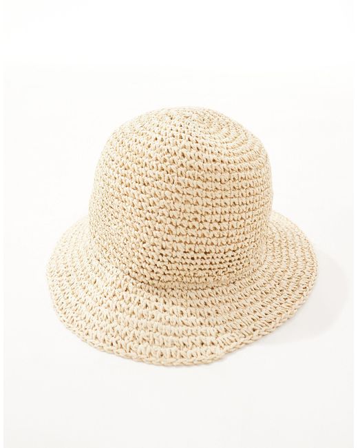 ASOS Natural Straw Crochet Bucket Hat