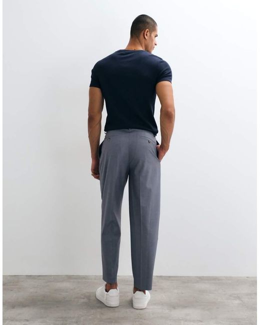 ASOS Blue Relaxed Tapered Suit Trouser for men
