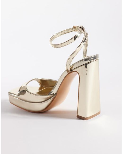 Public Desire Metallic Resist Platform Heeled Sandals