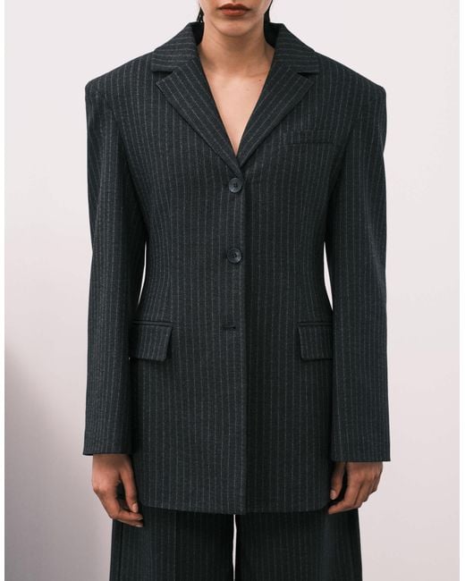 ASOS Multicolor Longline Bold Shoulder Blazer