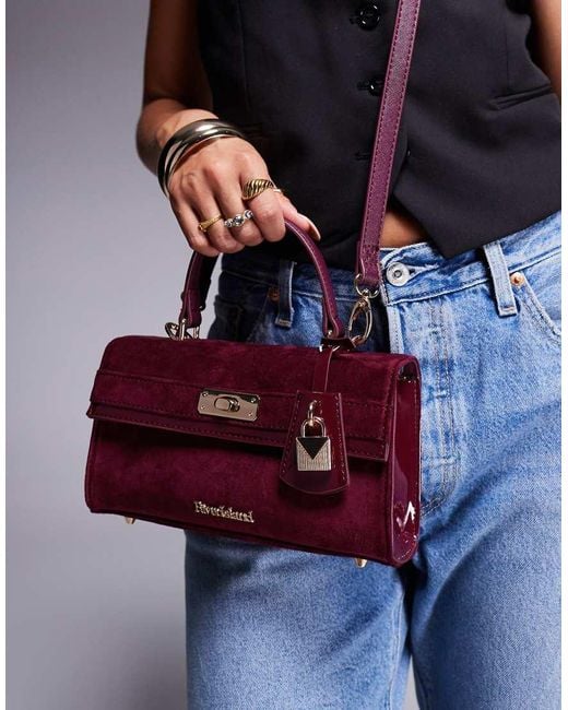 River Island Red Lock Front Mini Tote Bag