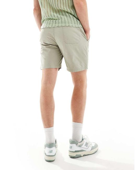 Only & Sons White Pull On Twill Short for men