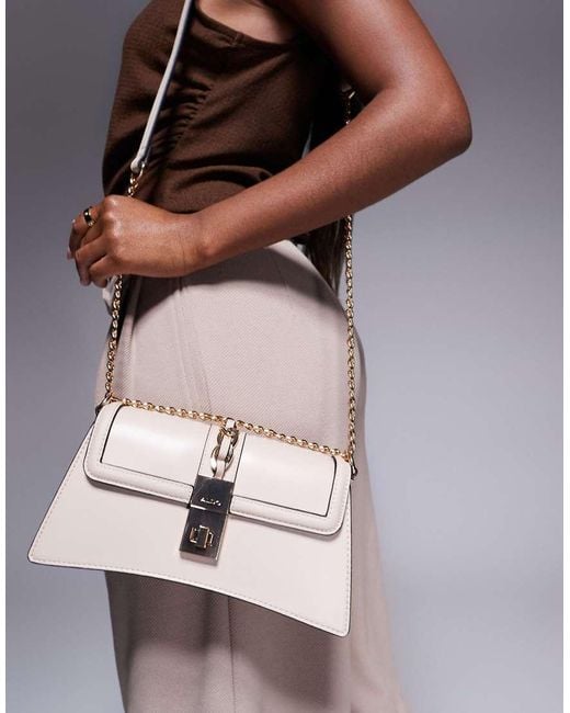 ALDO Natural Flap Shoulder Bag With Clasp Detail