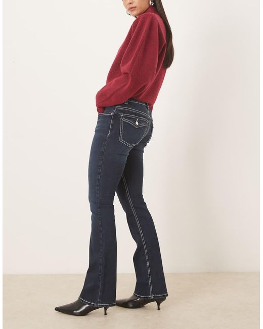 Gina Tricot Red Low Waist Bootcut Jeans