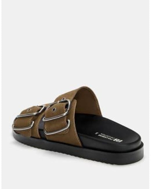 Pull&Bear Brown – flache ledersandalen