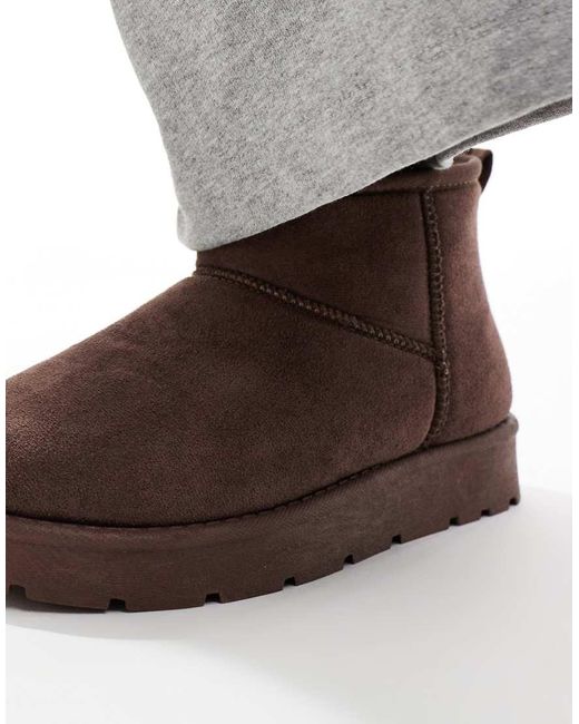 SEQWL Brown Cosy Mini Ankle Boots