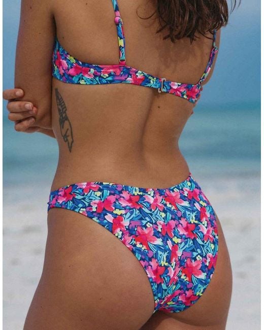 Bright Swimwear Blue Lola Oasis Adjustable Bikini Bottom