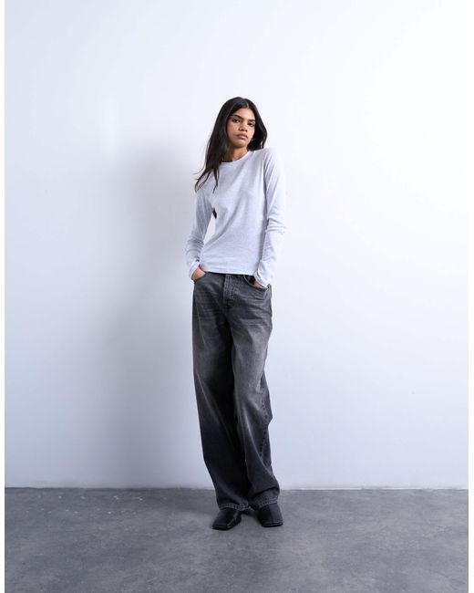 Everyday - t-shirt à manches longues - chiné TOPSHOP en coloris Blue