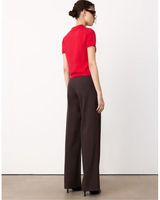 Stradivarius Red Wide-leg Formal Wear Trousers