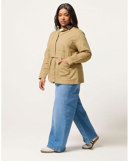 Yours Clothing Blue Woven Carpenter Jacket