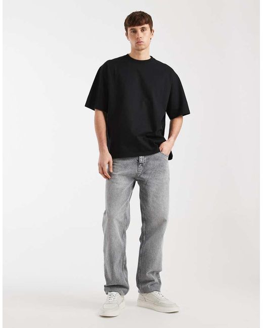 Redefined Rebel Black John Heavyweight T-shirt for men