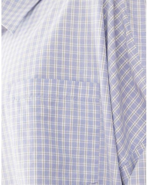 Camisa A Cuadros Azules Extragrande De -Blanco Collusion de color Pink