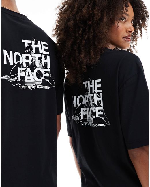 The North Face Black – mountain sketch – oversize-t-shirt