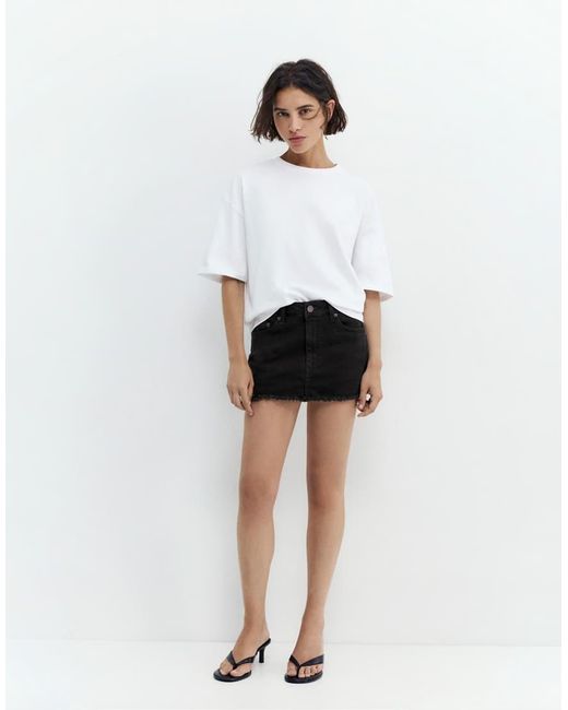 Pull&Bear Denim Skort in het White