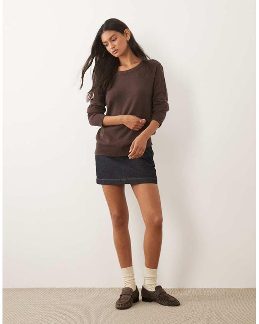 Vila Brown O-neck Knitted Jumper