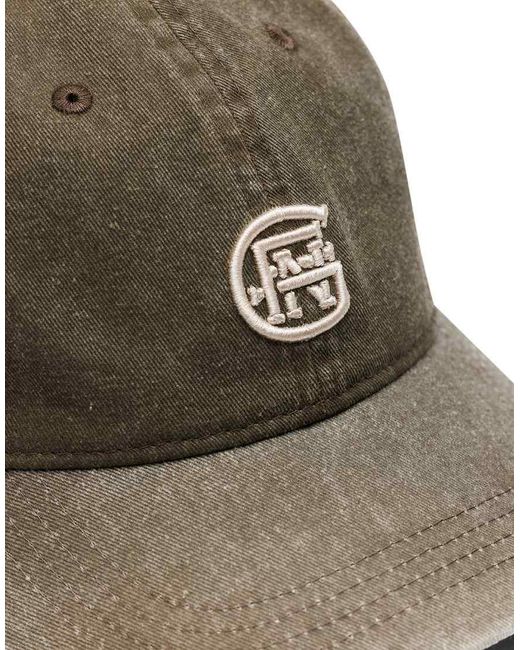 Good For Nothing Gray Monogram Washed Cotton Cap for men