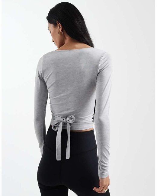 Cotton On White Active Wrap Top