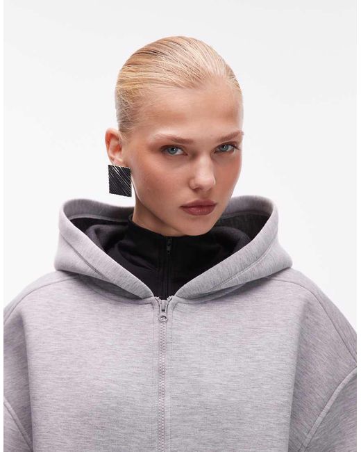 ASOS Gray Double Face Oversized Zip Up Hoodie