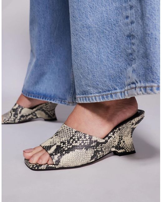 ASOS Blue Trifle Mule Wedges