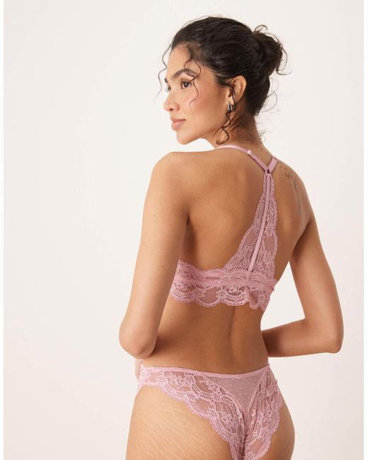 ASOS Natural – lola – triangel-bh aus baby spitze mit frontverschluss
