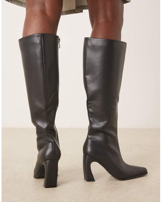 Raid Natural Rosaleen Curve Heeled Knee Boots