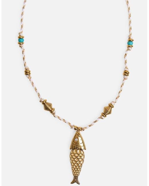 Public Desire White Rope Detail Necklace With Sea Life Charms