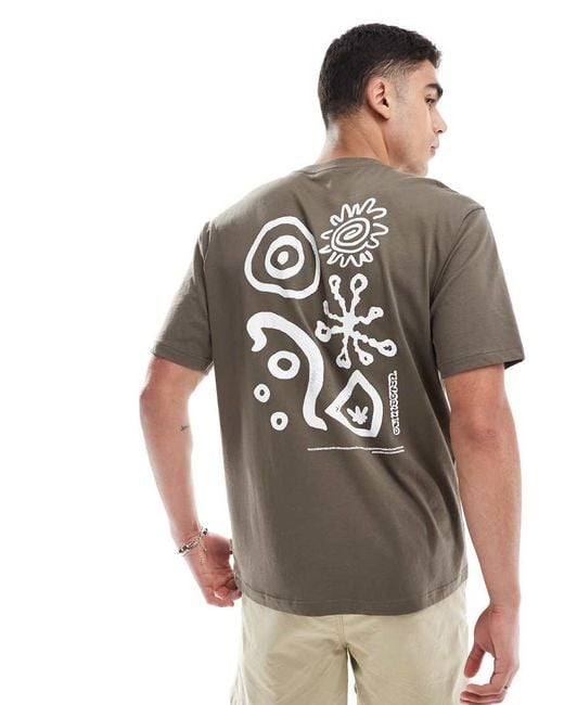 Camiseta Marrón Extragrande Con Estampado En La Espalda De Estilo Rupestre De -Azul Marino Only & Sons de hombre de color Brown